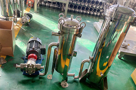 Two-stage filtration for edible oil (Bag filter housing & Cartridge filter housing)