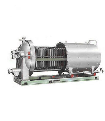 Horizontal pressure leaf filter